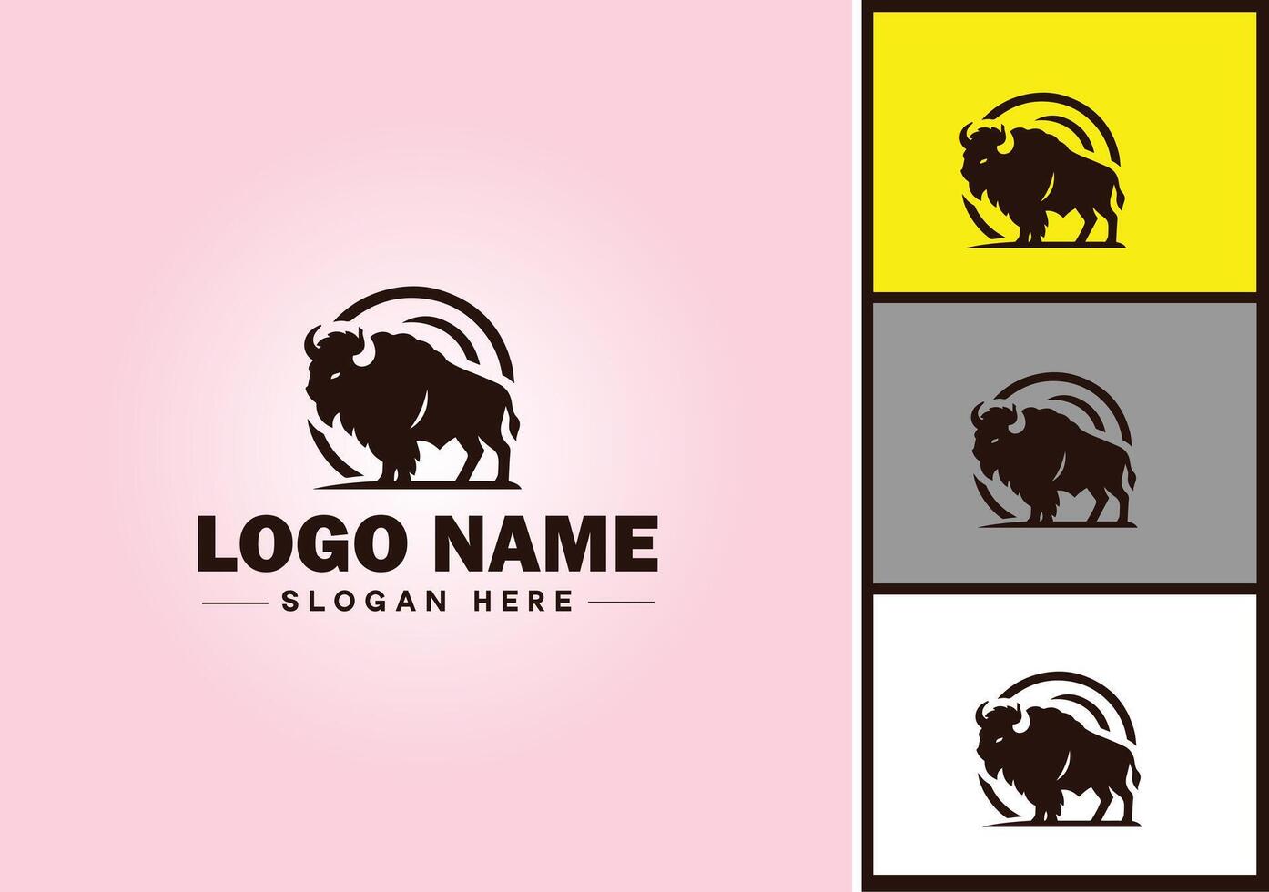 Bison Logo Vektor Kunst Symbol Grafik zum Geschäft Marke Symbol Bison Logo Vorlage