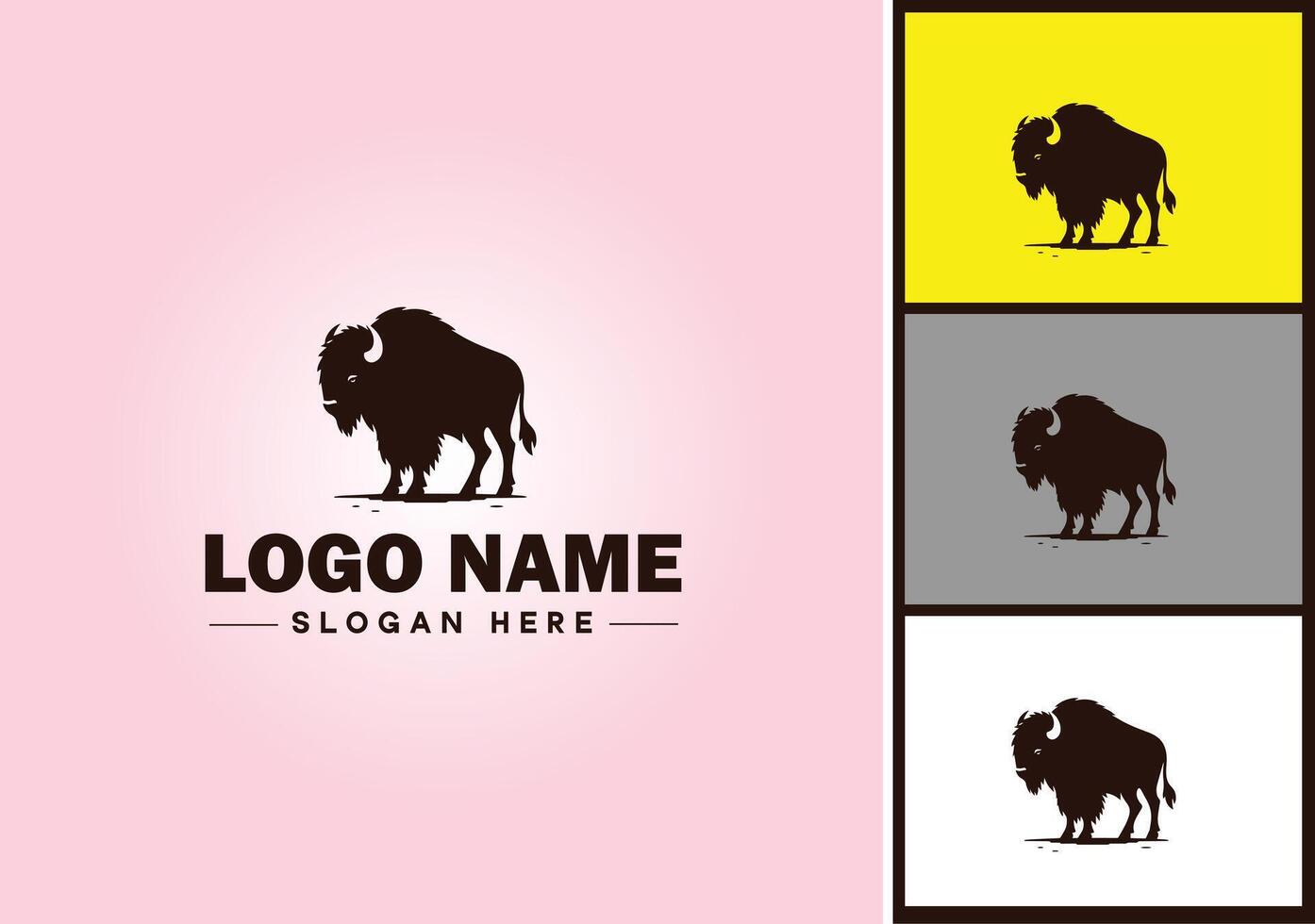 bison logotyp vektor konst ikon grafik för företag varumärke ikon bison logotyp mall