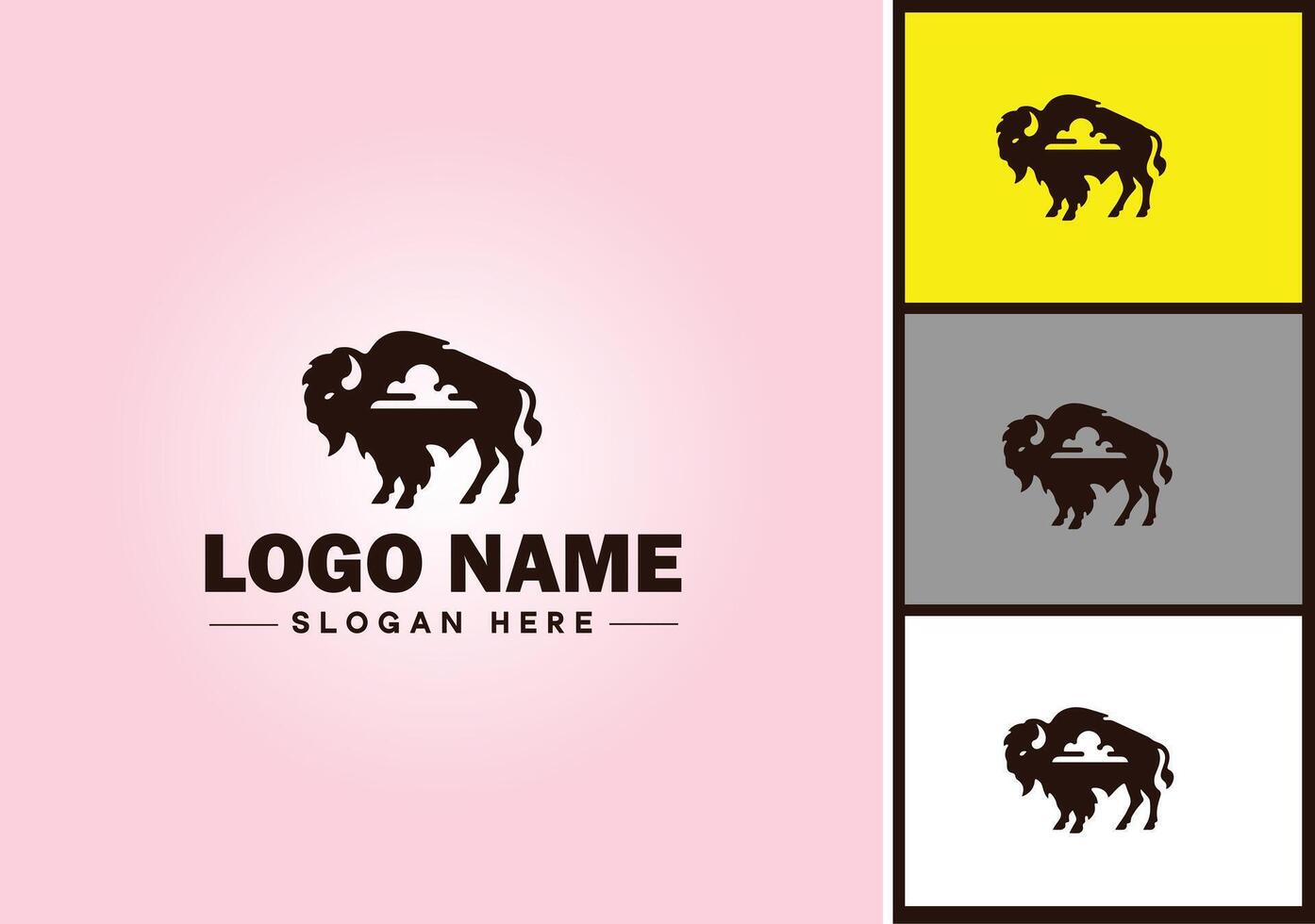 Bison Logo Vektor Kunst Symbol Grafik zum Geschäft Marke Symbol Bison Logo Vorlage