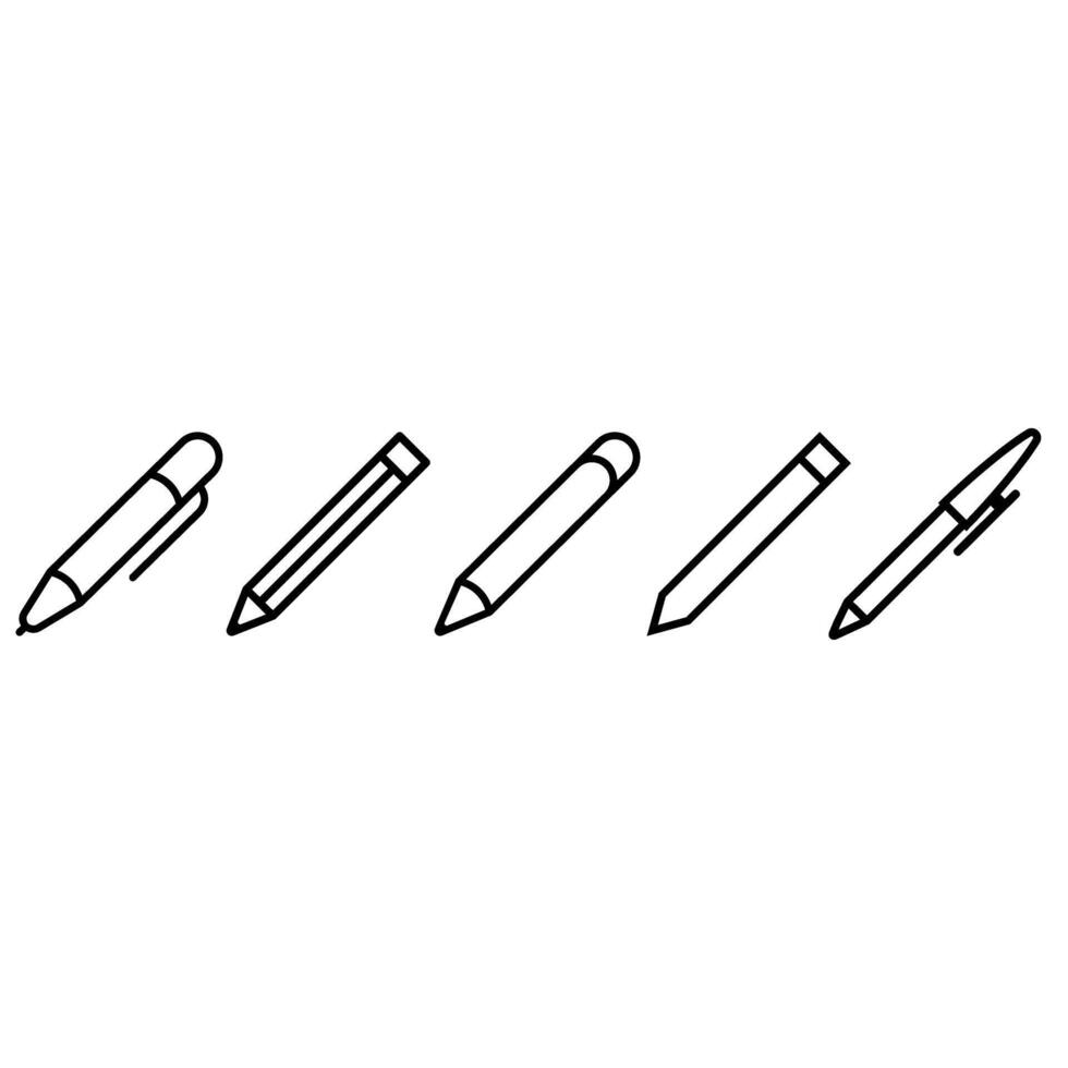 Bleistift Symbol Vektor Satz. Stift Illustration Zeichen Sammlung. schreiben Symbol oder Logo.