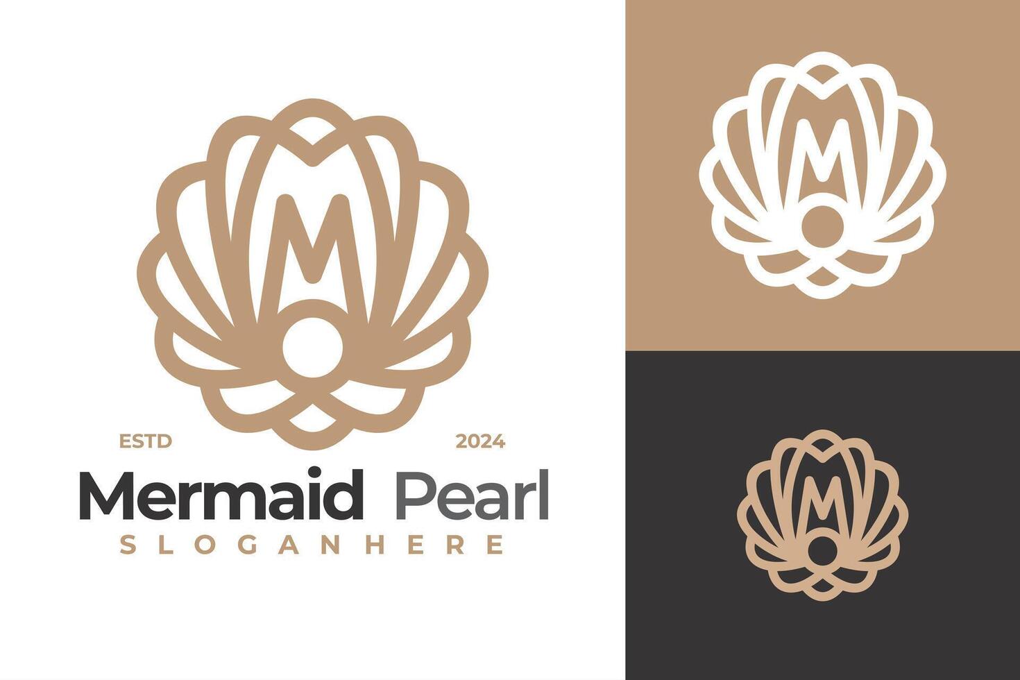 Brief m Blume Perle Logo Design Vektor Vorlage