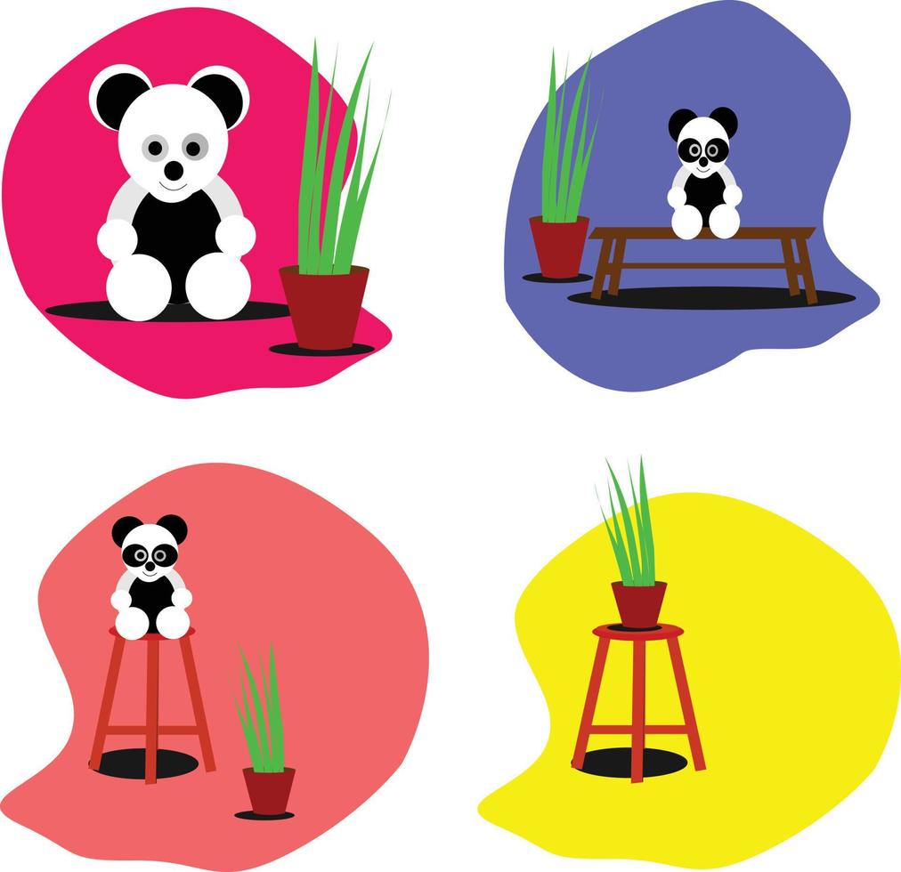 söt panda illustration vektor design