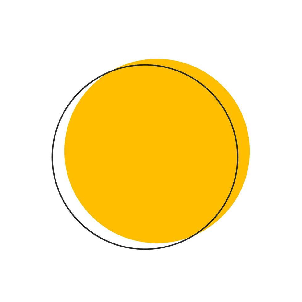 abstrakter gelber Kreisvektor mit schwarzem Umriss für Verkaufsbanner oder Gestaltungselement vektor