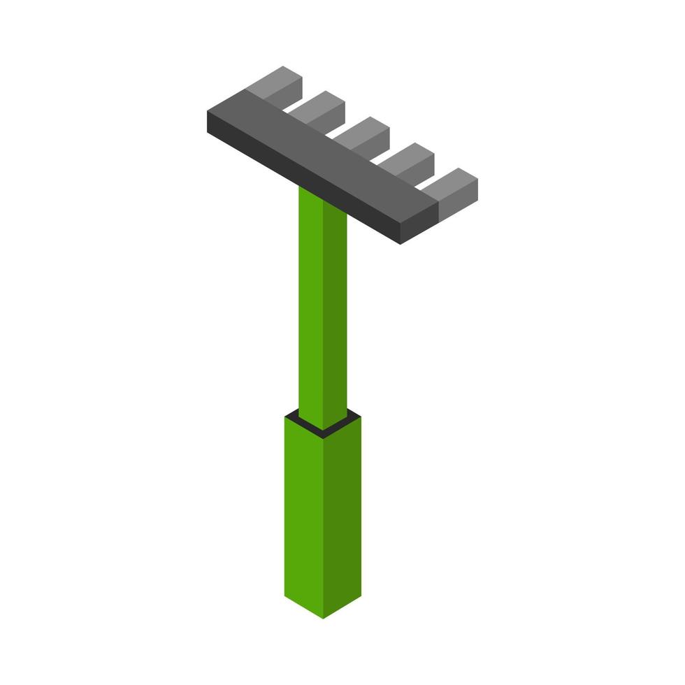 isometrisk rake på en vit bakgrund vektor