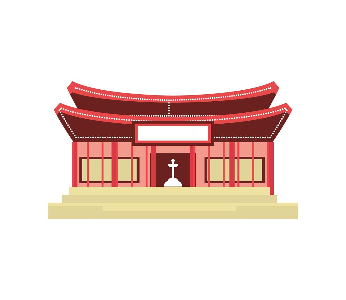 traditionella koreanska tempel vektor