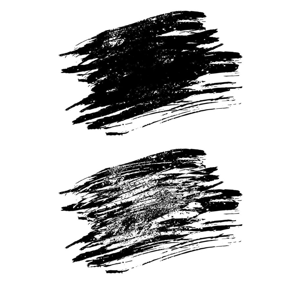 grunge splat uppsättning av borsta stroke stänk, en uppsättning av måla borsta stroke, uppsättning av stroke stänk, bunt av vattenfärg borsta slag, svart och vit måla stroke borsta på vit bakgrund, borsta bunt vektor