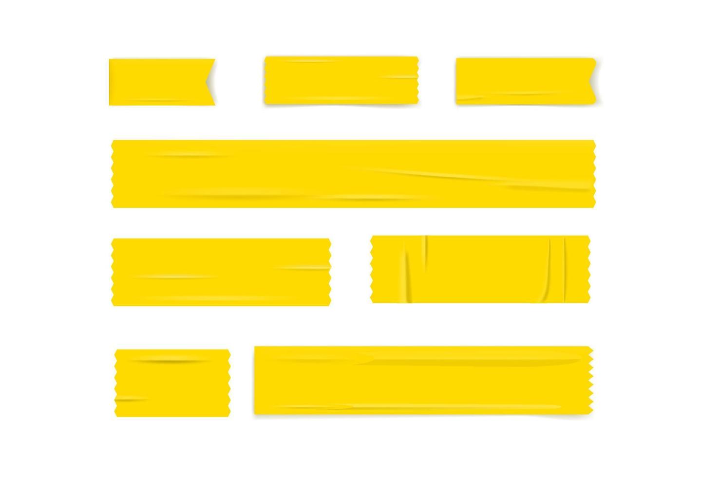 papper limmade gula klistermärken vektor set