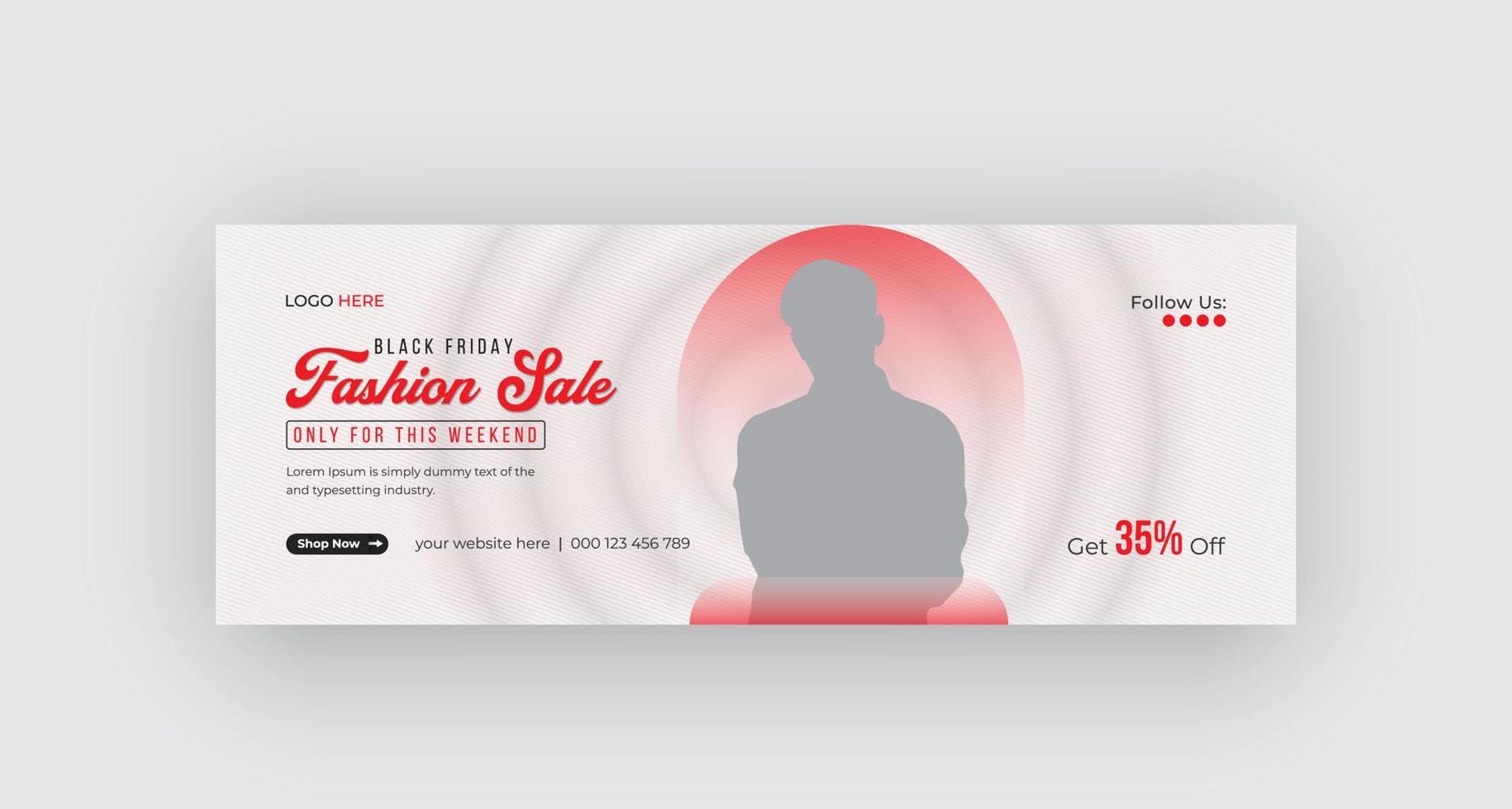 Black Friday Fashion Sale Timeline Cover Social Media Banner Design Pro Download vektor