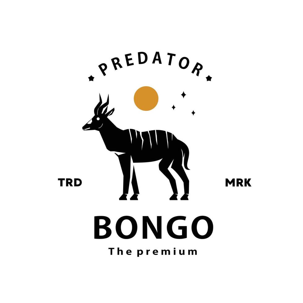 årgång retro hipster bongo logotyp vektor översikt silhuett konst ikon