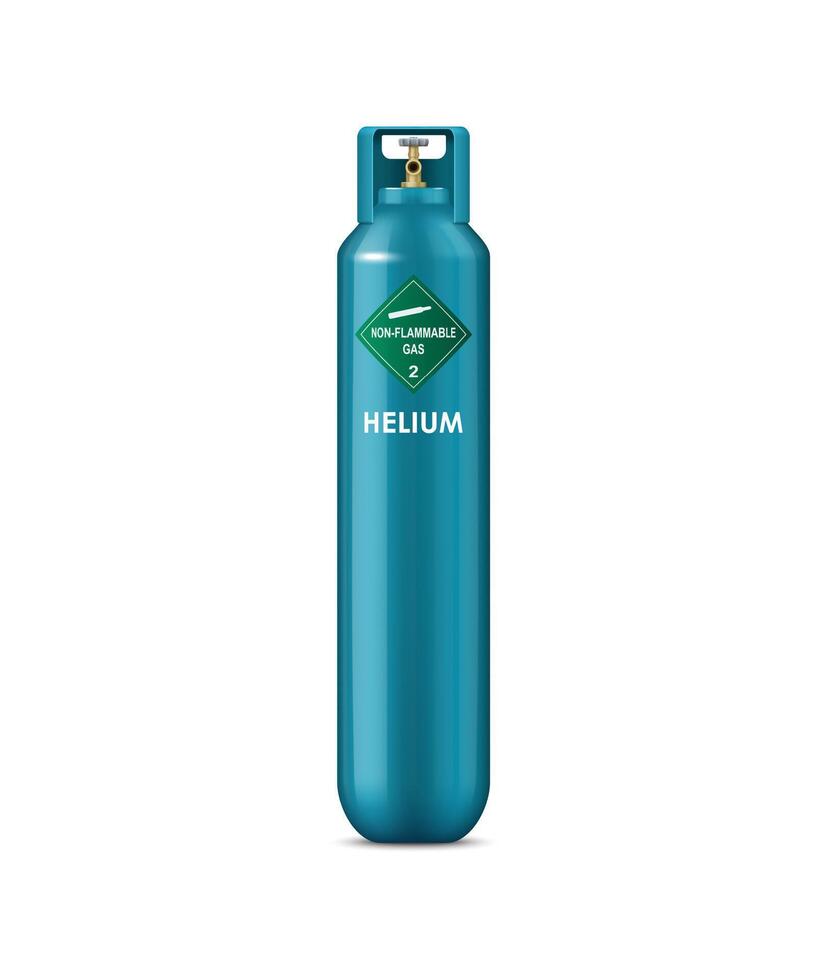 realistisk helium gas cylinder gas metall ballong vektor