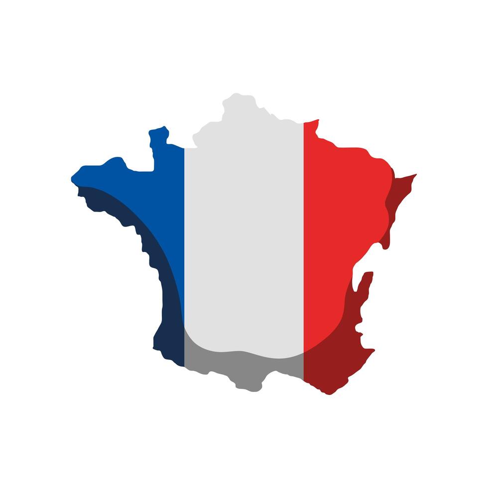 Frankrike karta och flagga vektor