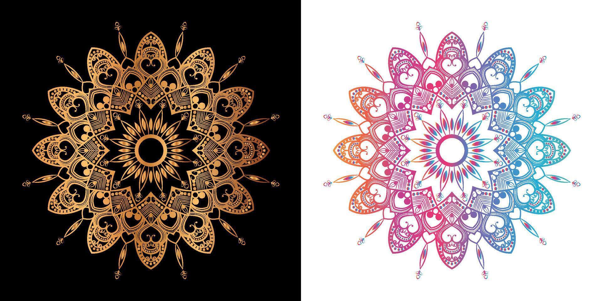 ethnisch dekorativ Element Luxus golden Mandala Design vektor