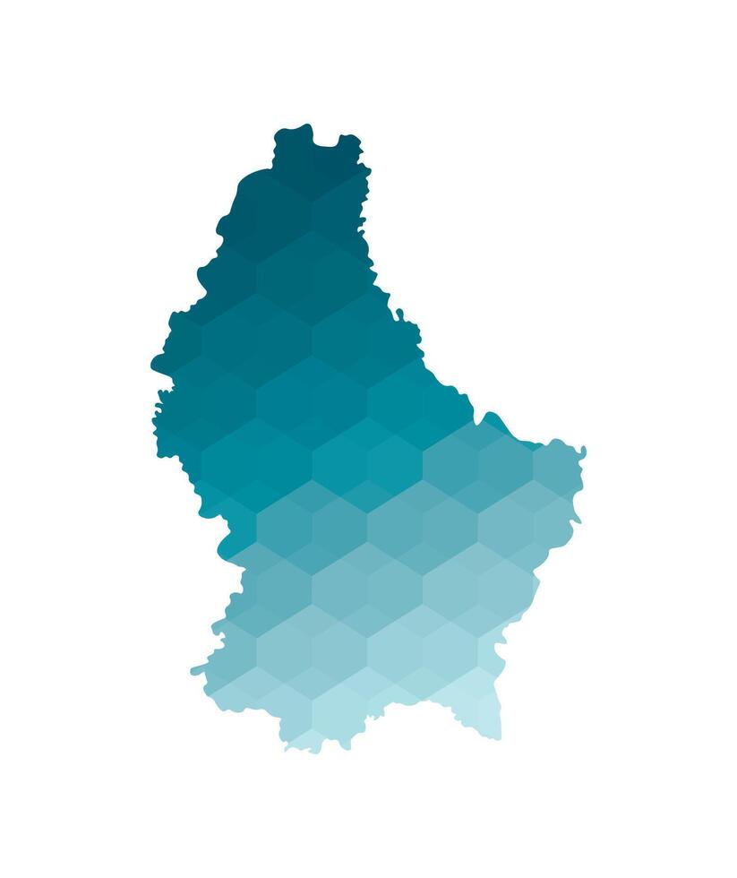 Vektor isoliert Illustration Symbol mit vereinfacht Blau Silhouette von Luxemburg Karte. polygonal geometrisch Stil. Weiß Hintergrund.