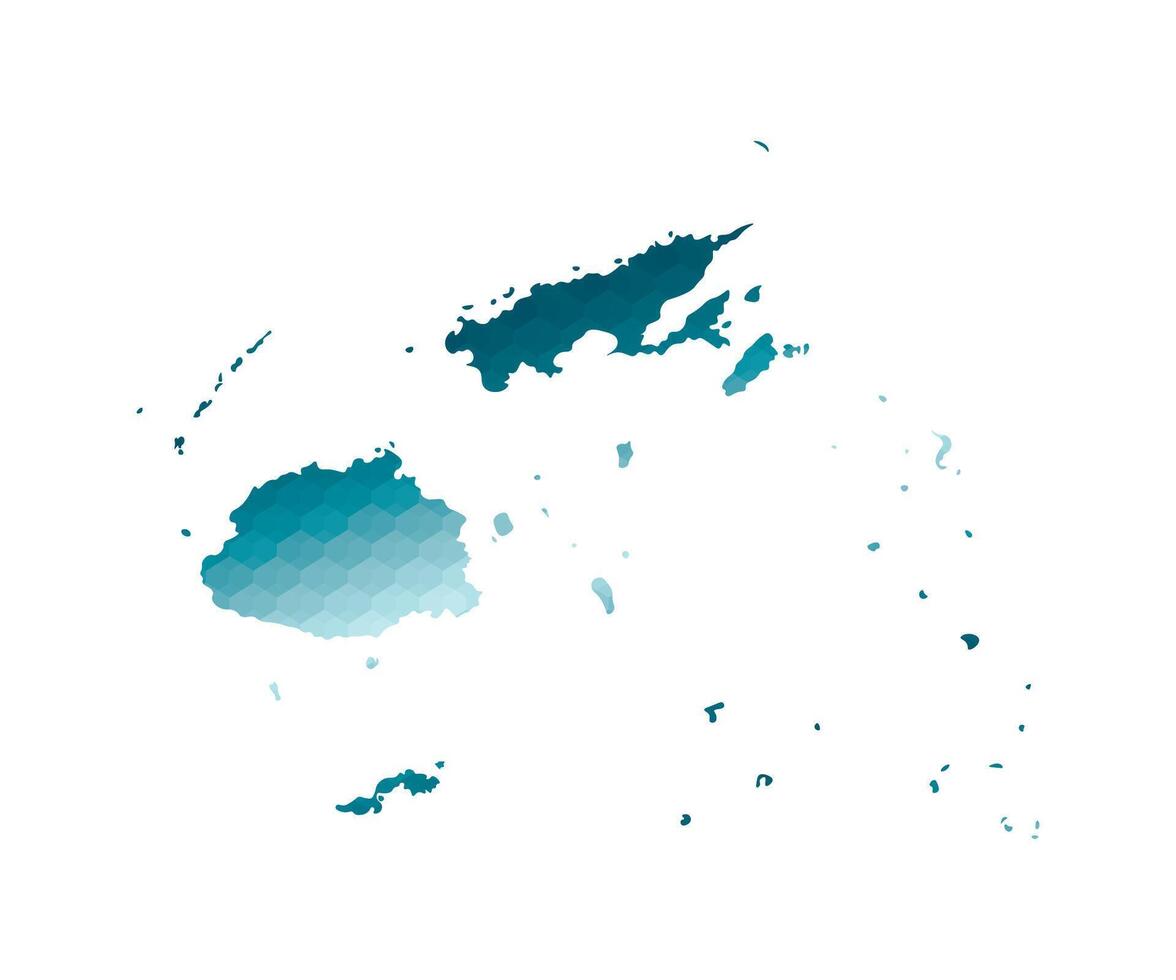 Vektor isoliert Illustration Symbol mit vereinfacht Blau Silhouette von Fidschi Karte. polygonal geometrisch Stil. Weiß Hintergrund.