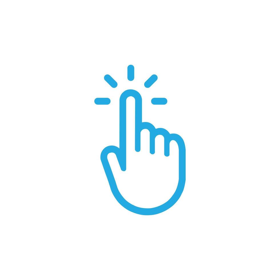 eps10 Illustration von Klicken Finger Linie Kunst Symbol Hand Zeiger Vektor isoliert auf Weiß Hintergrund
