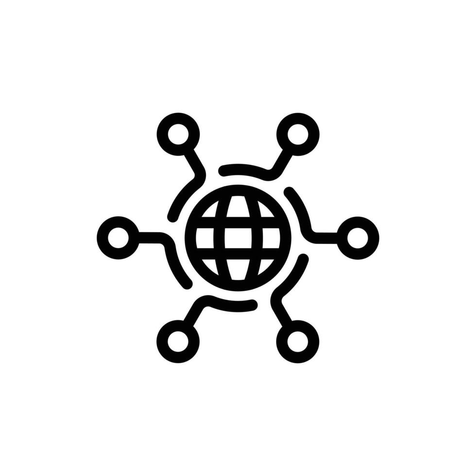 svart digital teknologi, social nätverk, global ansluta, enkel företag logotyp. ikon på vit bakgrund vektor