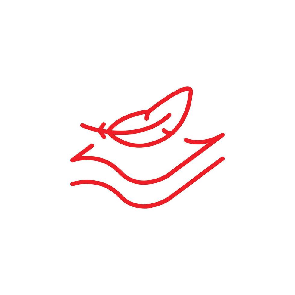 röd tyg med fjäder fyllmedel linje konst ikon, hög bekvämlighet strukturera, mindre vikt, ljus eller mjuk tillhandahåller bekvämlighet hud, tunn linje symbol på vit bakgrund - redigerbar stroke vektor illustration