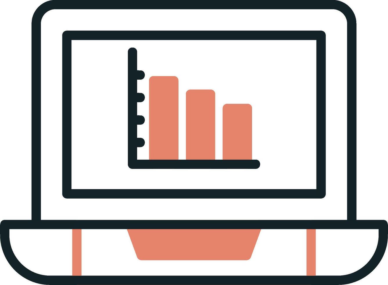 online Bar Diagramm vecto Symbol vektor