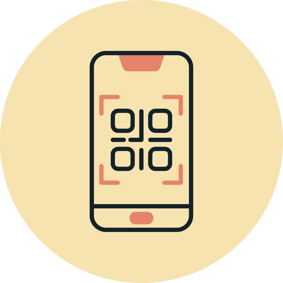 smartphone qr koda Vecto ikon vektor