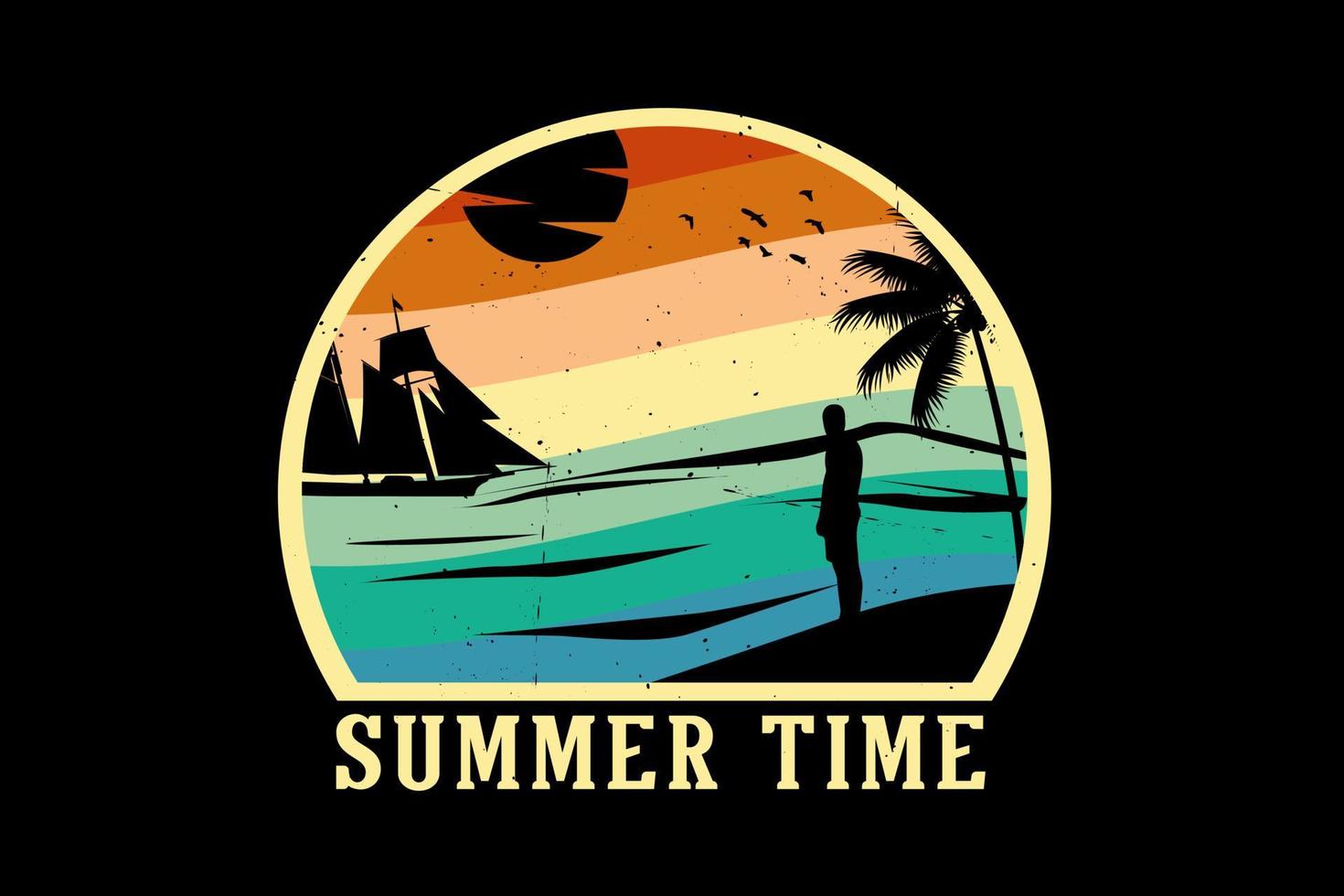 Sommerzeit-Silhouette-Design vektor