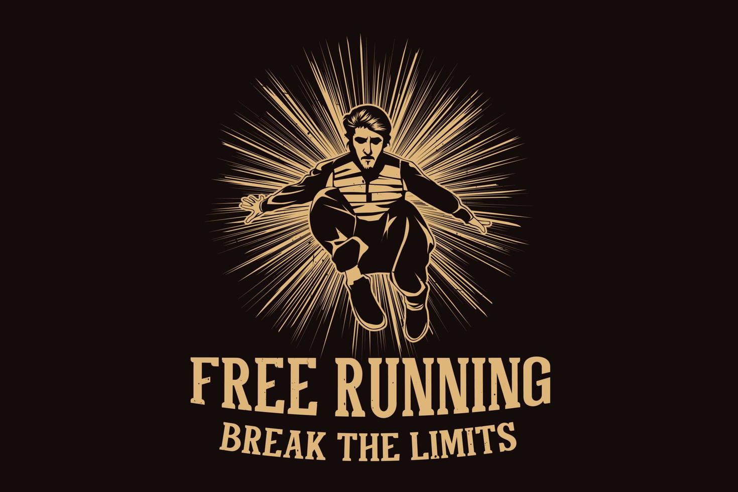 Free Running Break the Limits Silhouette Design vektor