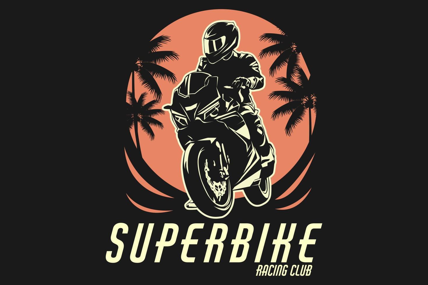 Superbike-Rennclub-Silhouette-Design vektor