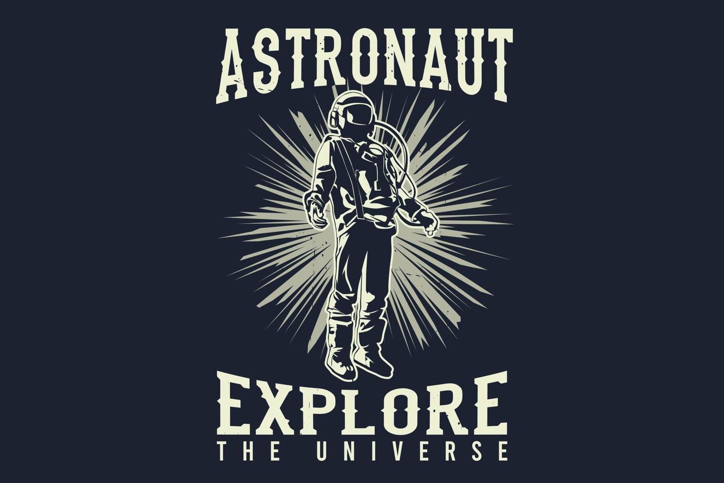 Astronaut erkunde das Universum Silhouettendesign vektor