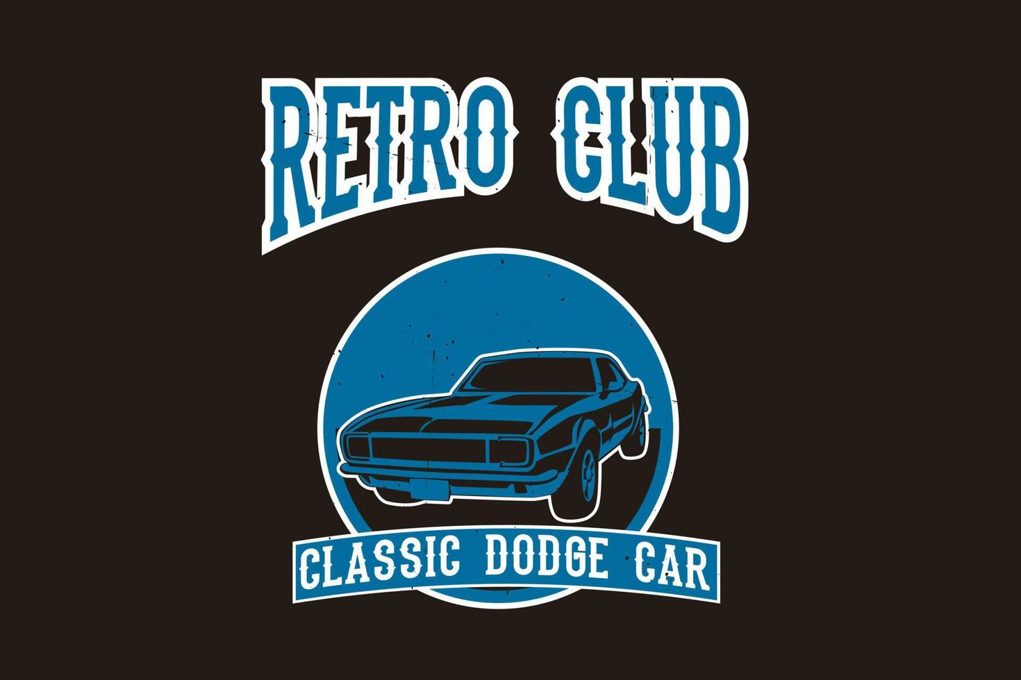 retro klubb klassisk dodge bil siluettdesign vektor