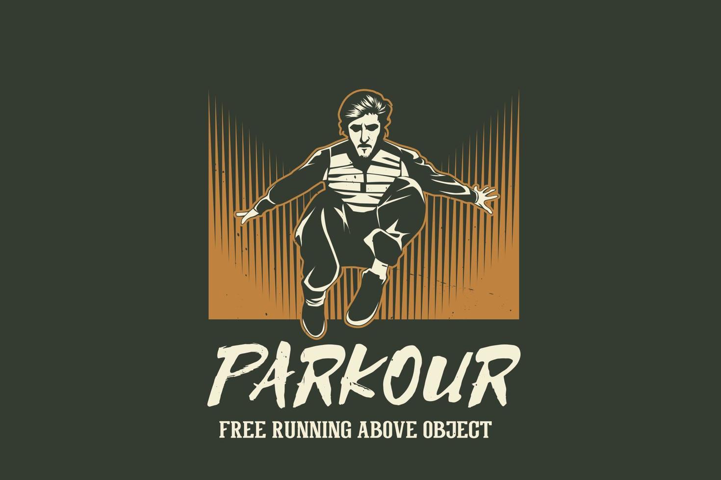 Parkour Free Running über Objekt Silhouette Design vektor