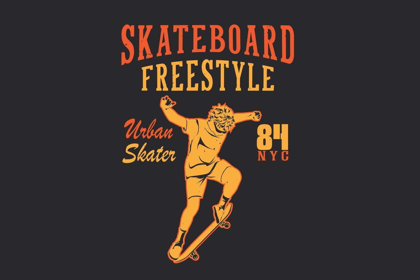 Skateboard Freestyle Urban Skater Silhouette Design vektor