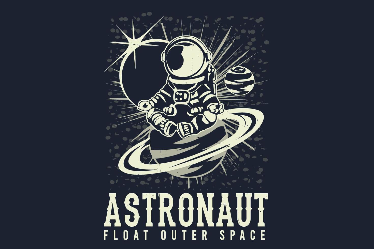 astronaut flyta yttre rymden siluettdesign vektor