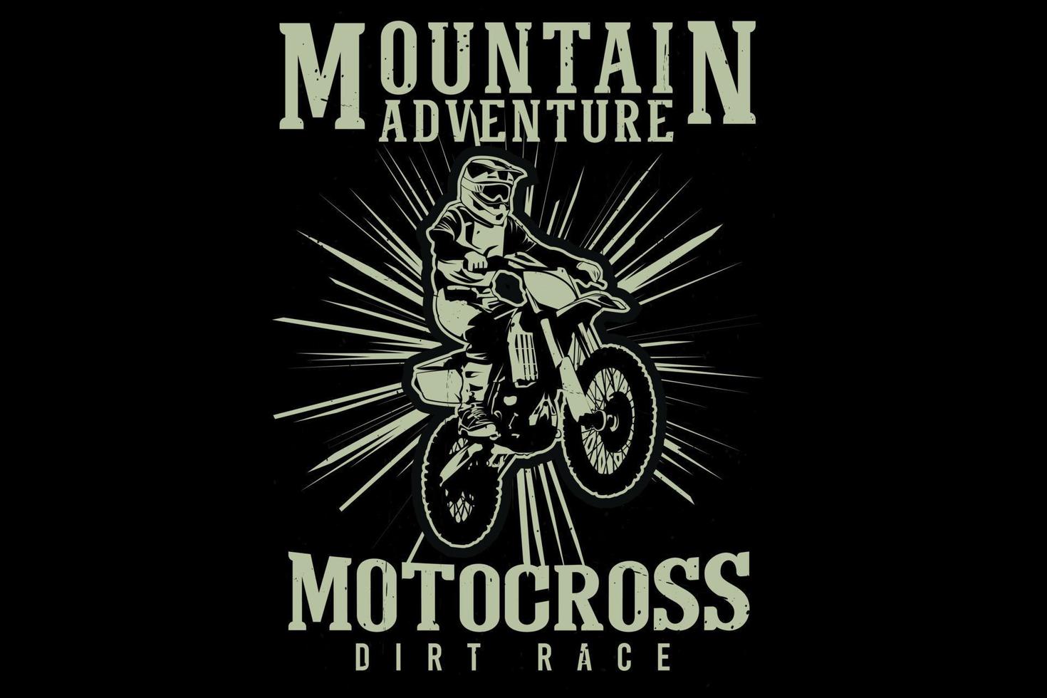 Bergabenteuer Motocross Dirt Race Silhouette Design vektor