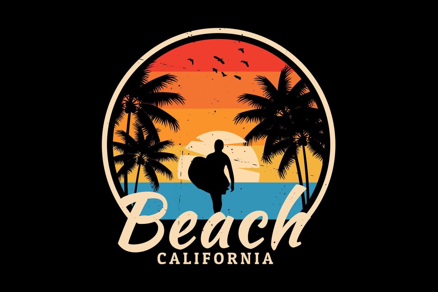 Strand Kalifornien Silhouette Design vektor