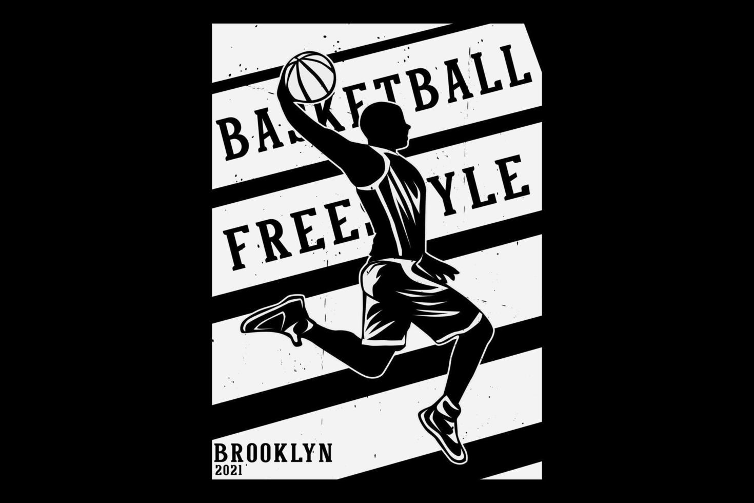 Basketball Freestyle Brooklyn 2021 Silhouette Design vektor