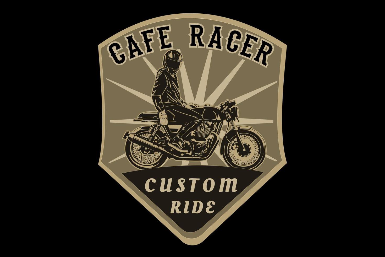 Cafe Racer Custom Ride Silhouette Design vektor