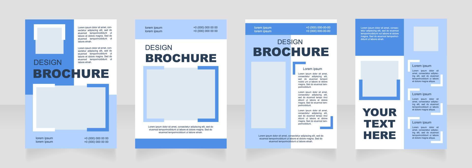 underhållningsbyrå blå tom broschyr layout design vektor