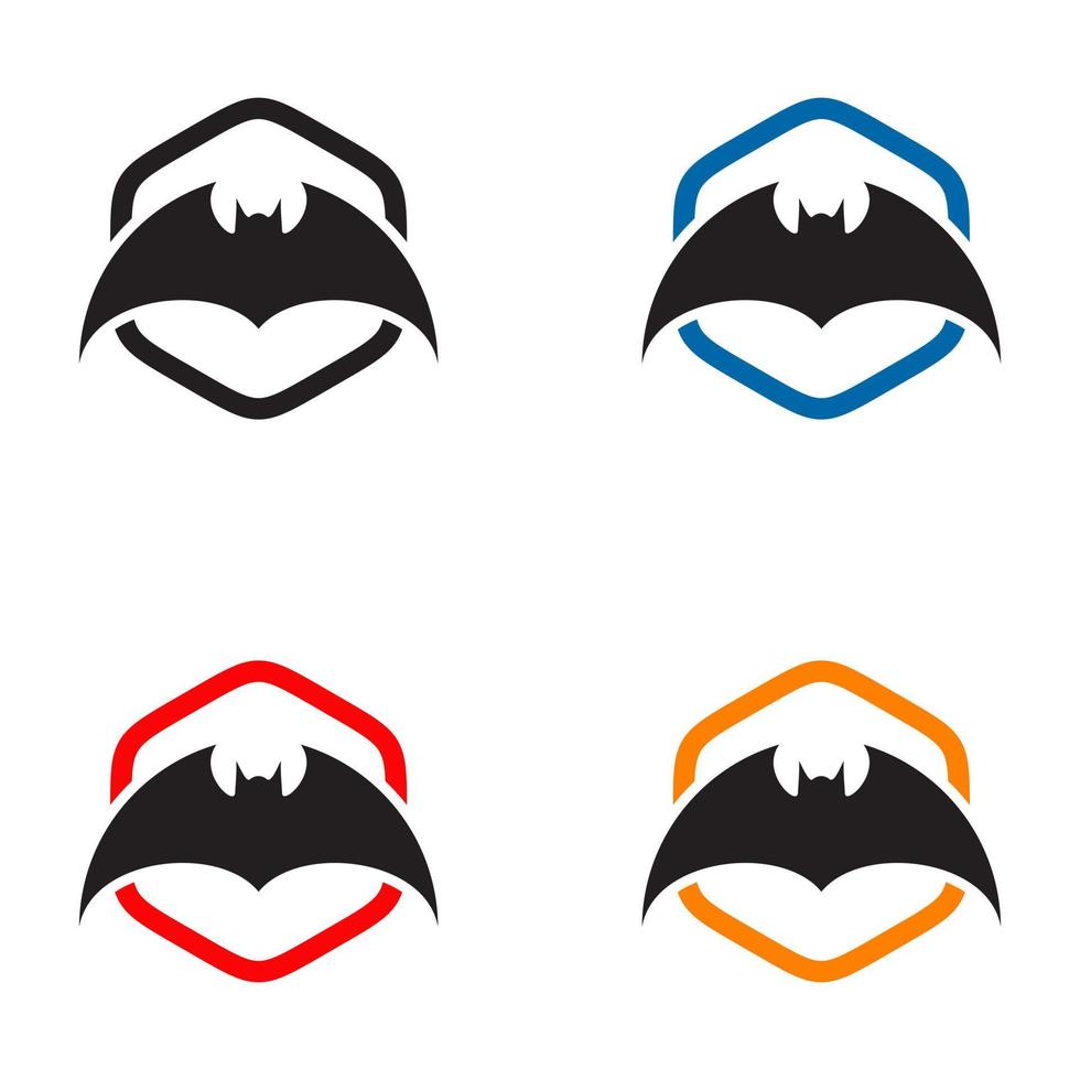 Fledermaus Tier Emblem Logo-Design vektor