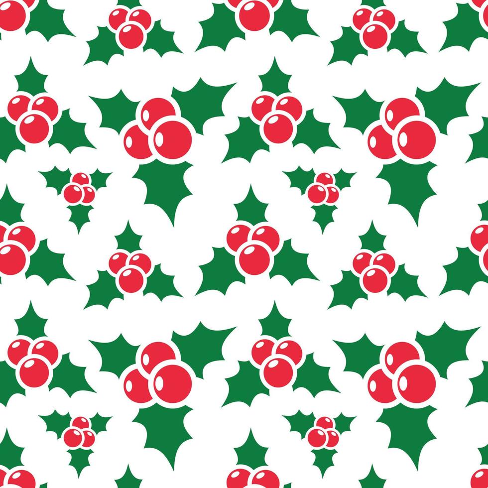 Holly berry mönsterdesign för utskriftsmall relaterad till jul vektor
