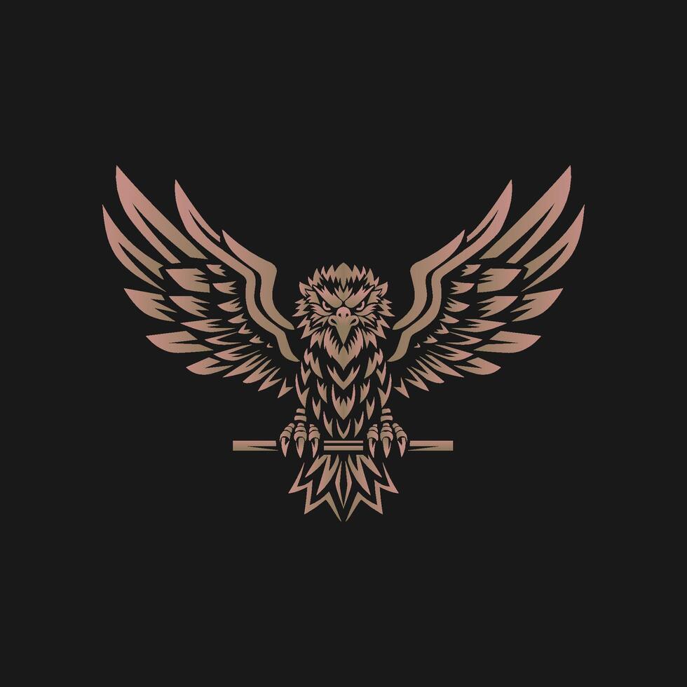 Adler Emblem mit Verbreitung Flügel vektor