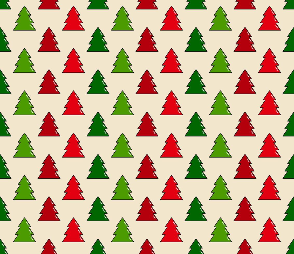 Frohe Weihnachten nahtlose Muster. Weihnachtsbaum Hintergrund. Design für Kissen, Druck, Mode, Kleidung, Stoff, Geschenkpapier. Vektor. vektor