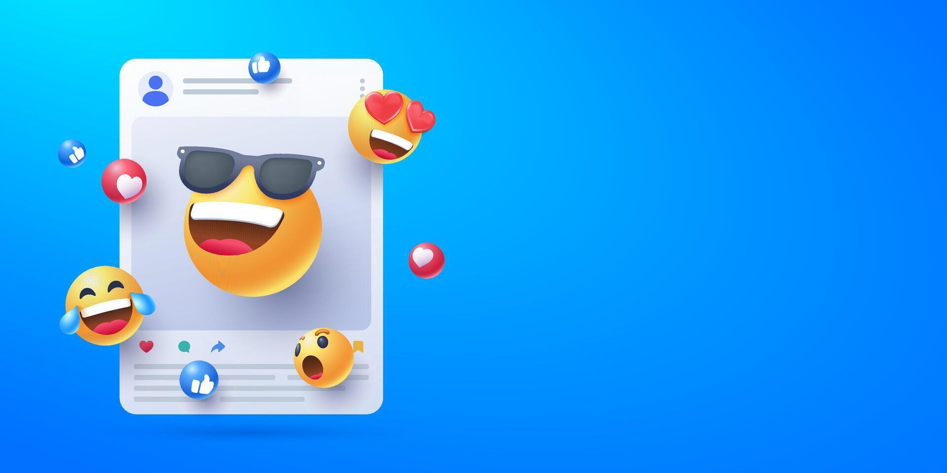 social media emoji marknadsföring illustration vektor