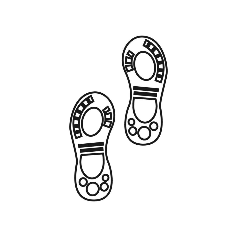 Schuh druckt Symbol Vektor. Fußabdrücke Illustration unterzeichnen. Schuhe Symbol oder Logo. vektor