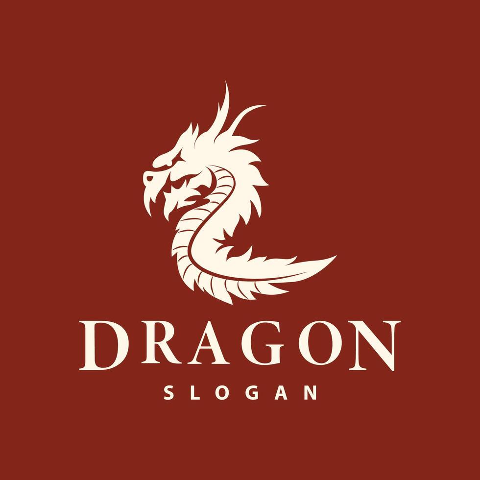 Drachen Logo einfach Design Tier Legende Drachen Silhouette Illustration Vorlage vektor