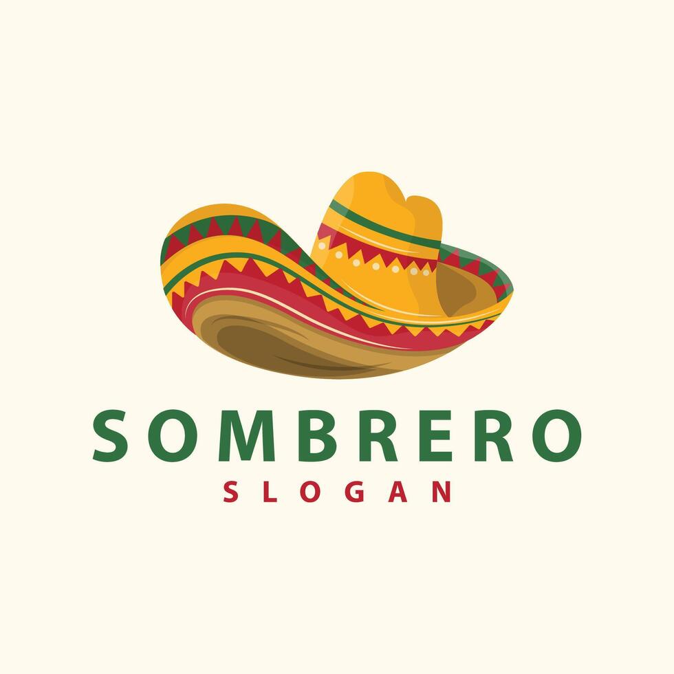 sombrero hatt logotyp enkel mexikansk festival hatt design mall illustration vektor