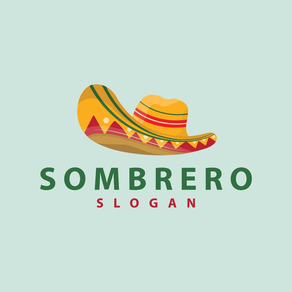 sombrero hatt logotyp enkel mexikansk festival hatt design mall illustration vektor