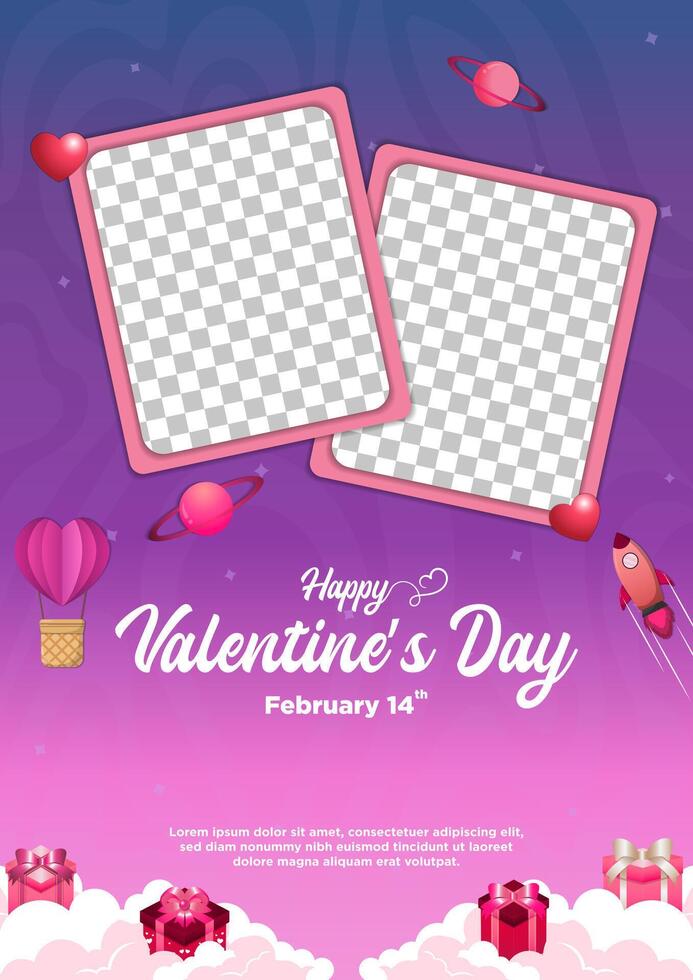 Vektor Valentinstag Tag postertemplate