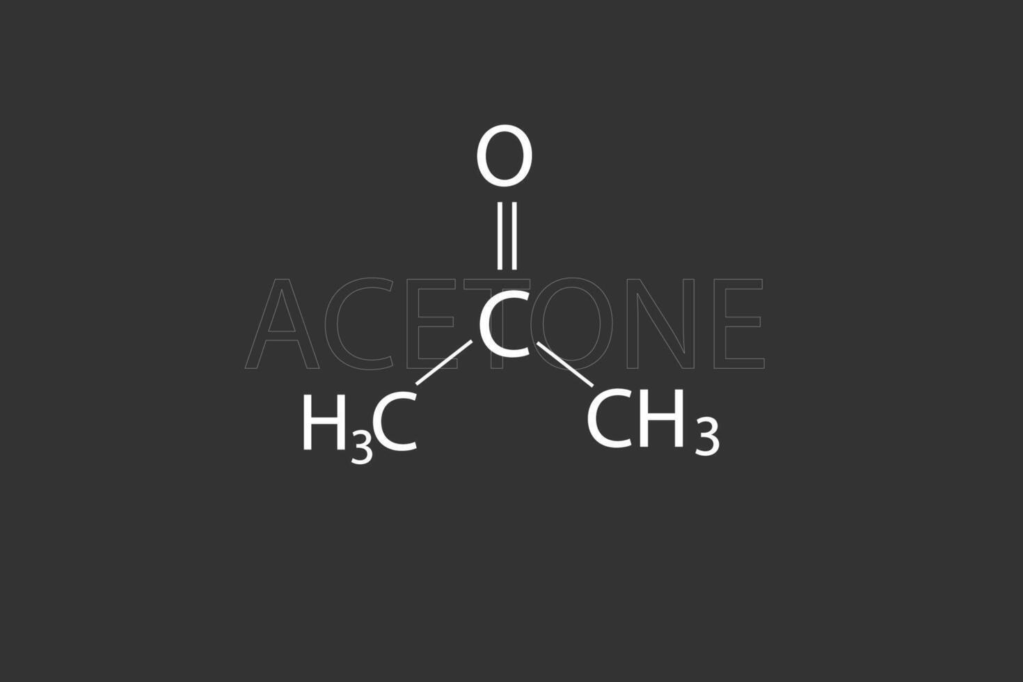 Aceton molekular Skelett- chemisch Formel vektor