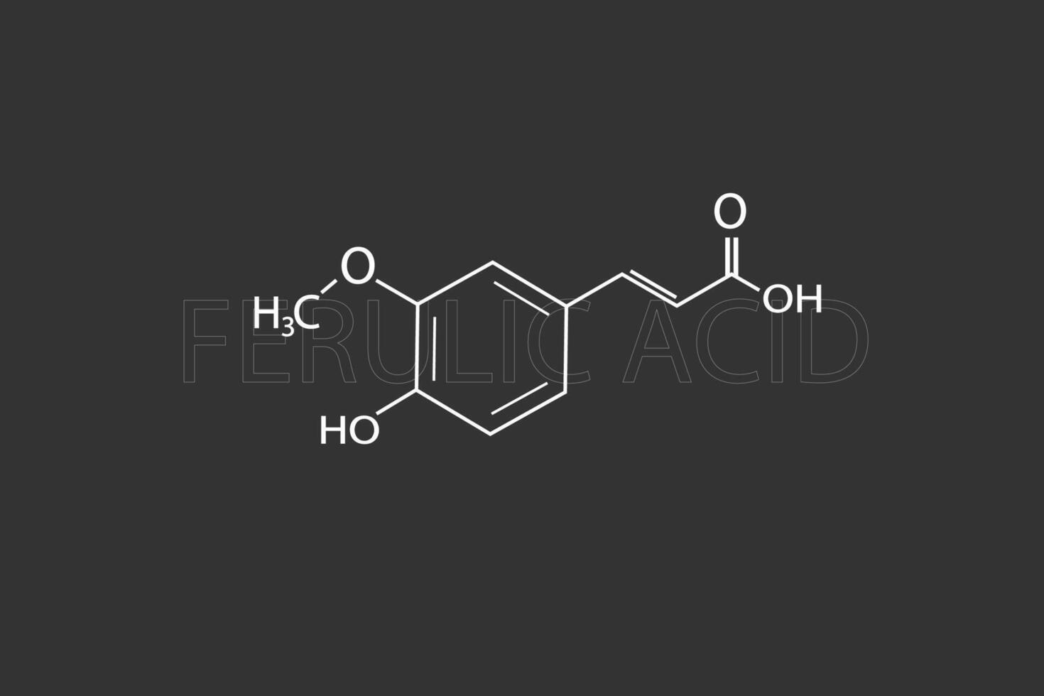 Ferulasäure Acid molekular Skelett- chemisch Formel vektor