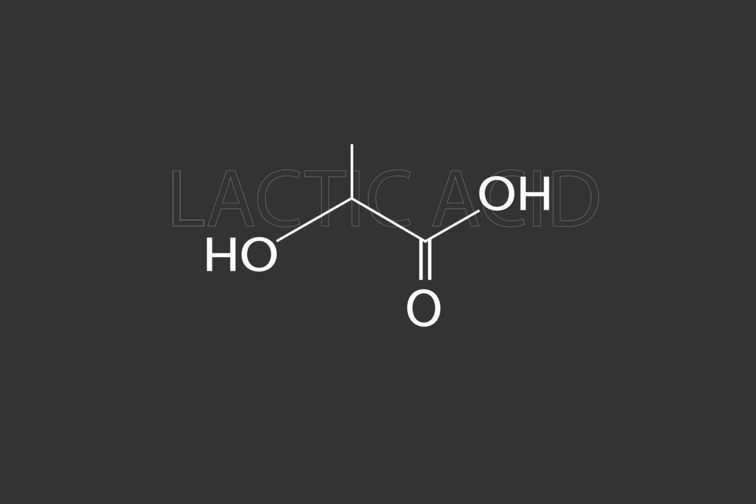 Milch Acid molekular Skelett- chemisch Formel vektor