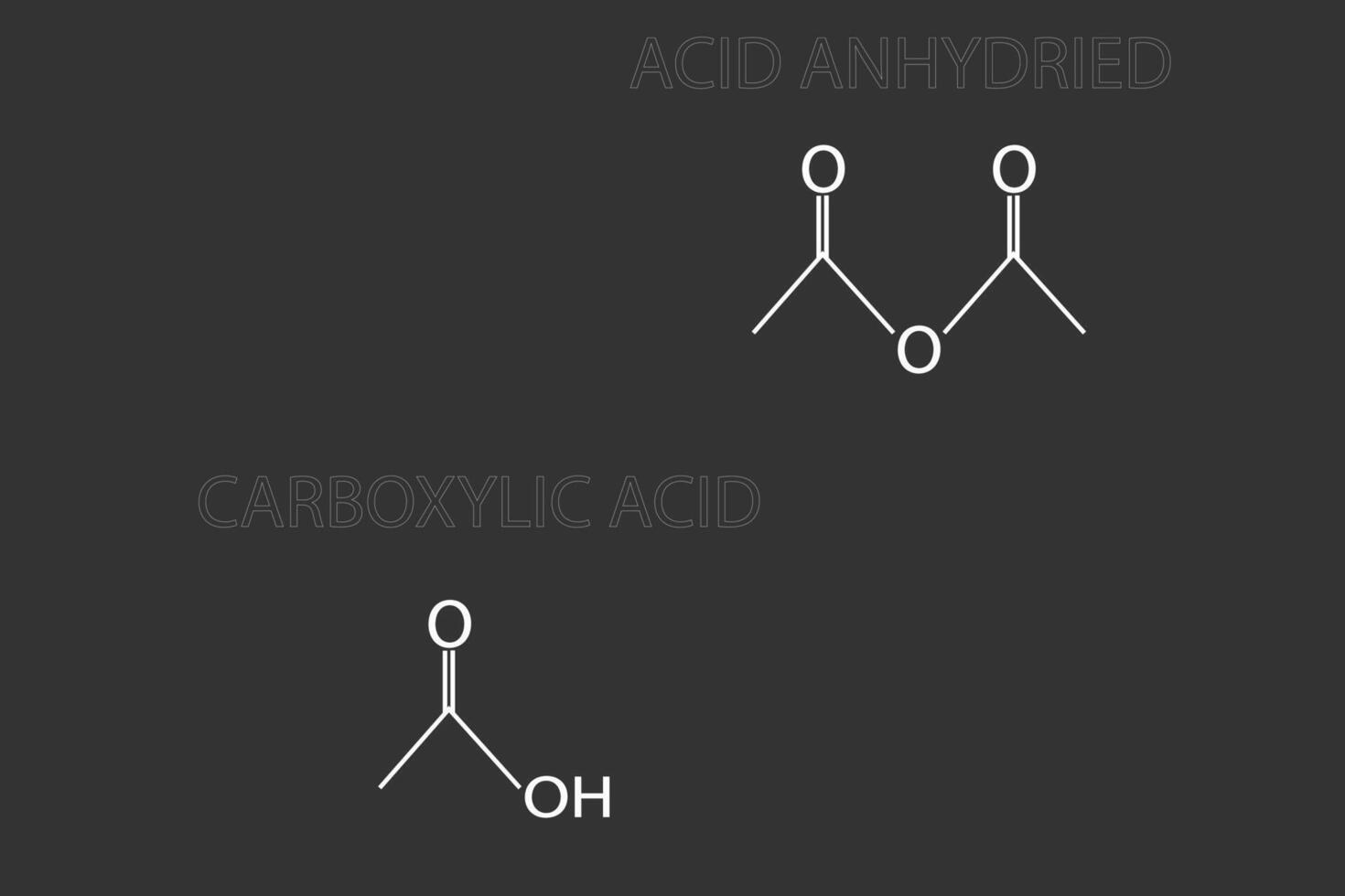 syra anhydrerad eller karboxylsyra syra molekyl skelett- kemisk formel vektor
